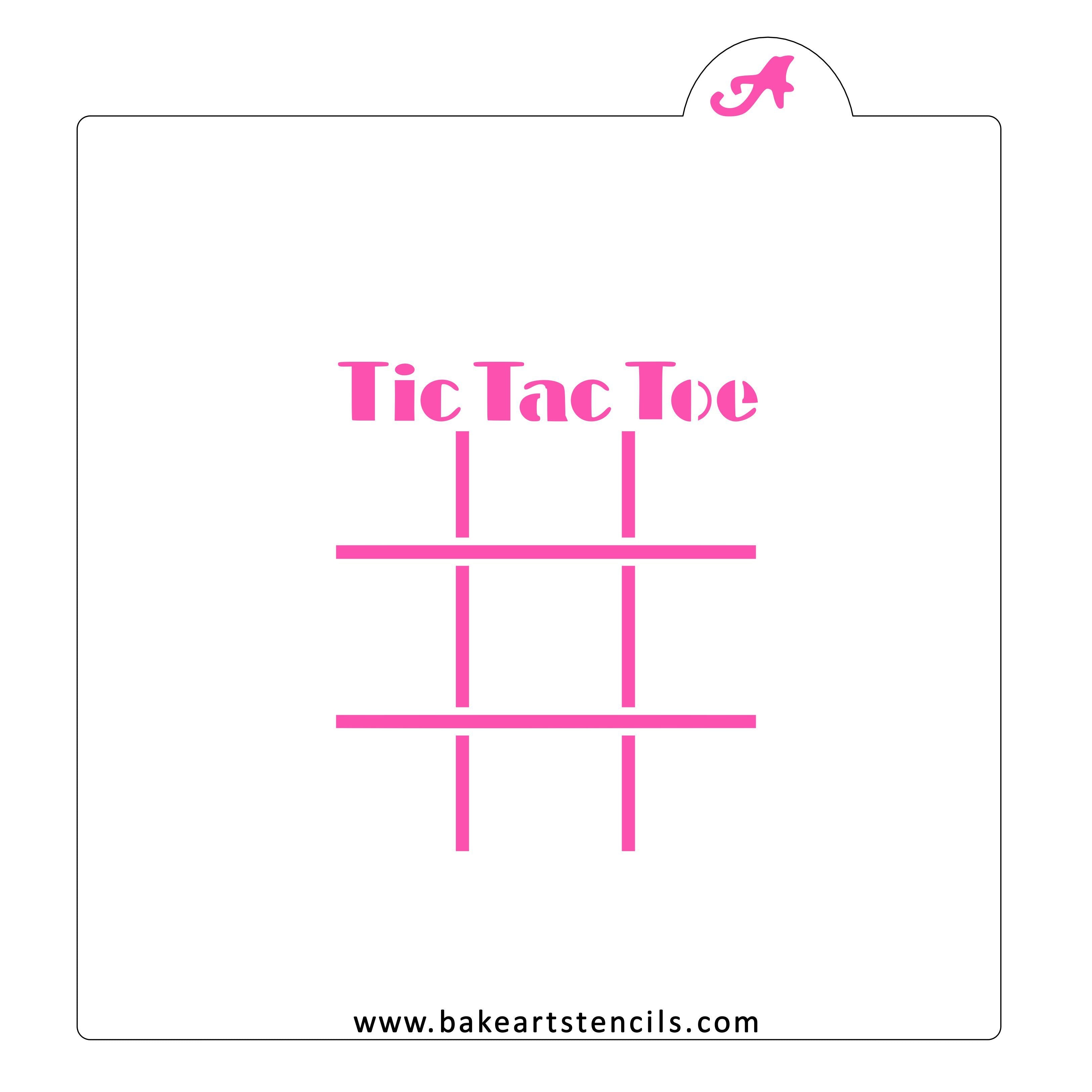 Tic Tac Toe Game Stencil - bakeartstencils